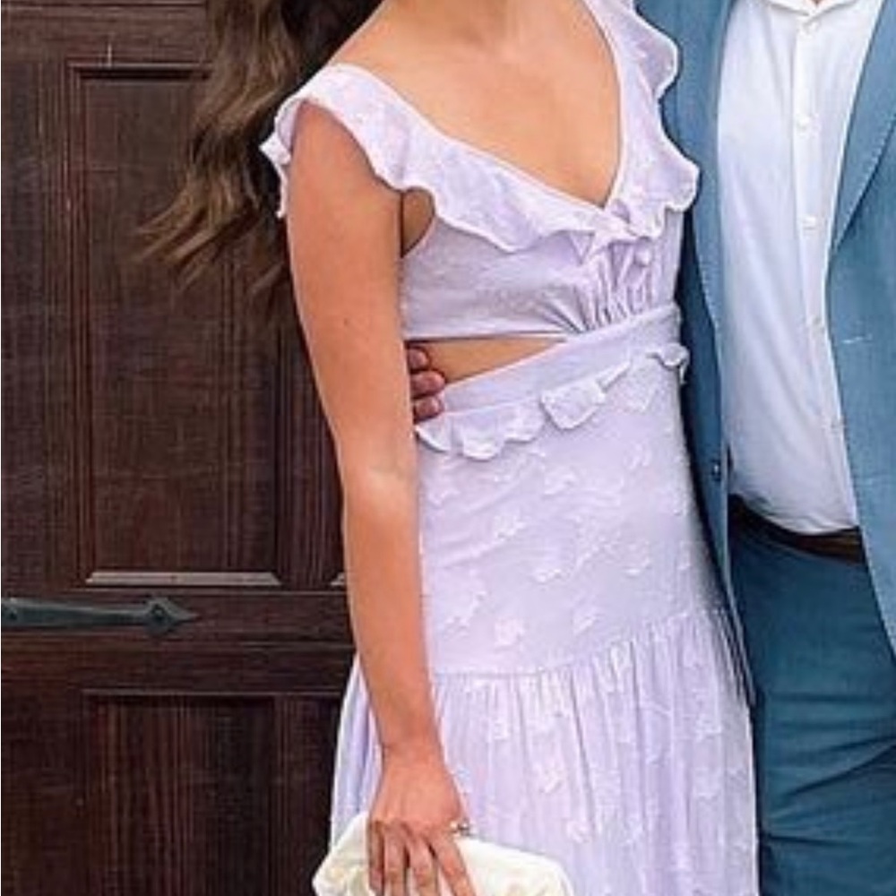 ASTR Midi Cutout Lavender Dress